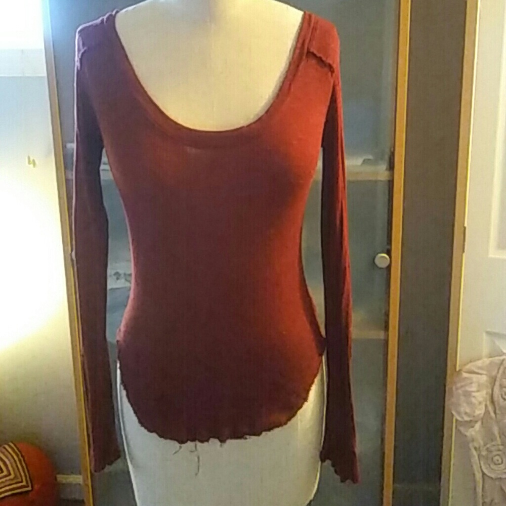 Free People xs Henley dark red/burgundy